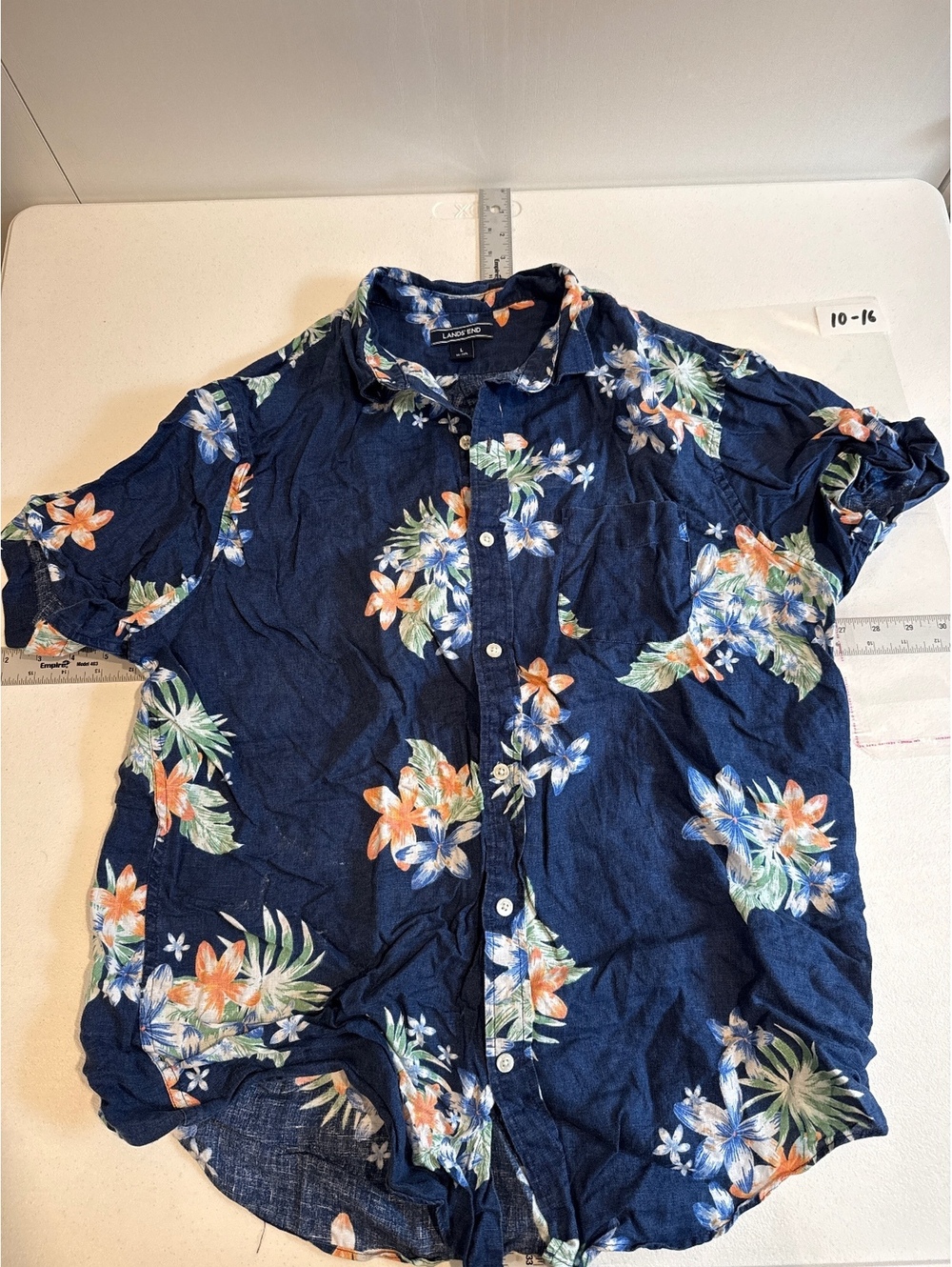 LANDS END HAWAIIAN SHIRT TAILORED FIT SIZE LARGE